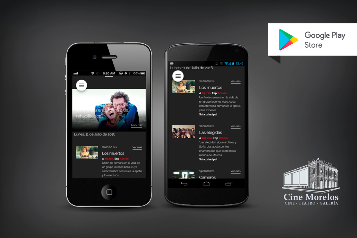 Aplicación Móvil Cine Morelos en Google Play Store